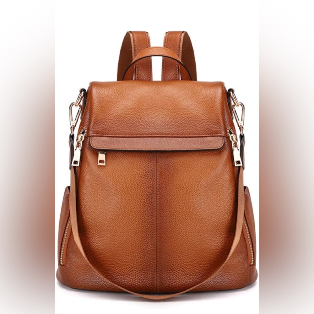 Kattee Women's Anti-Theft Backpack Purse Genuine Leather Shoulder Bag